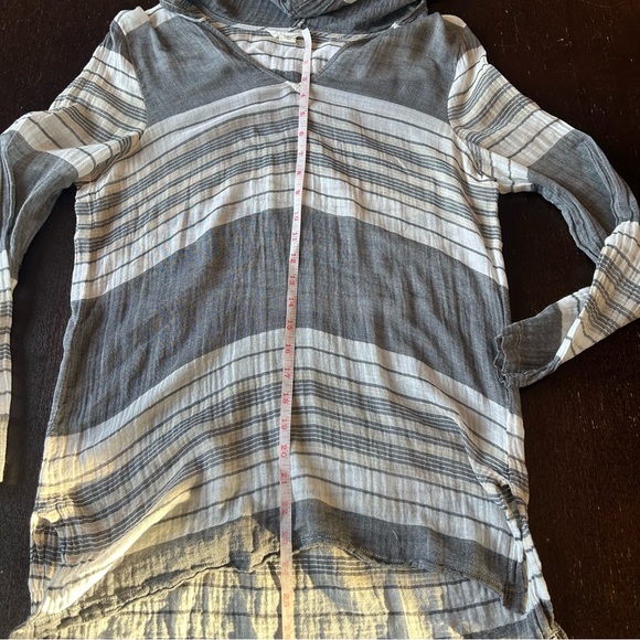 Caslon Lightweight 100% Cotton Striped Beach Summer Layering Boho Top Small - Picture 7 of 8